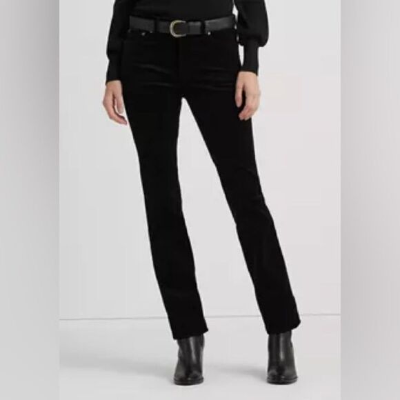 Ralph Lauren Classic Straight Black Corduroy Pants size 14 - Picture 1 of 5